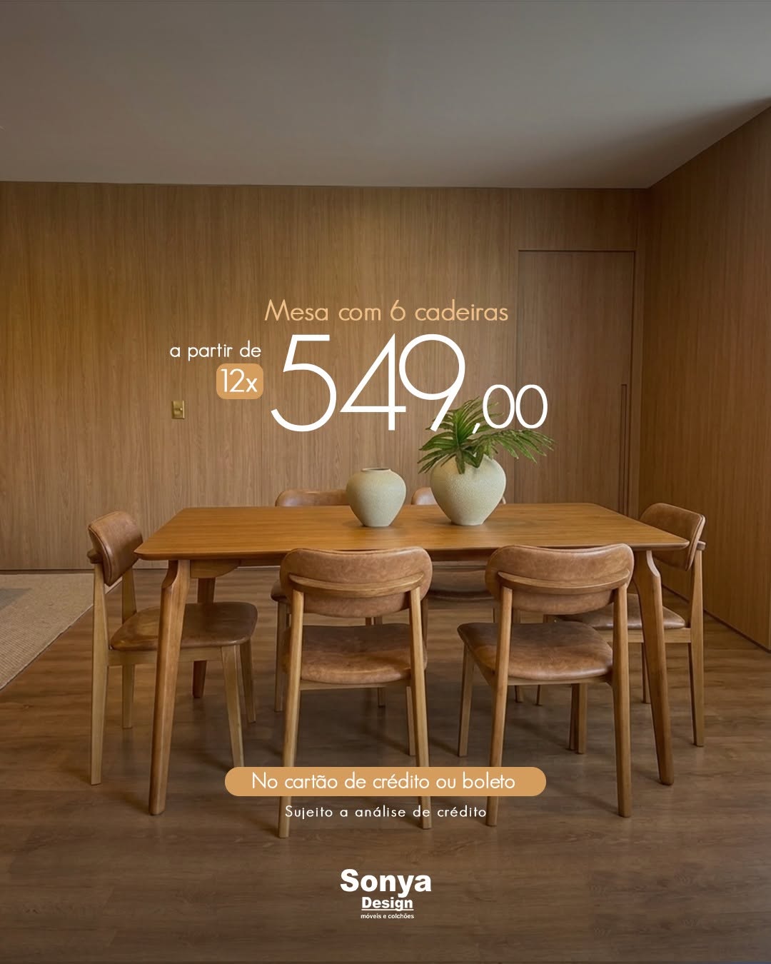 Sala de jantar com mesa e 6 cadeiras Sonya Design